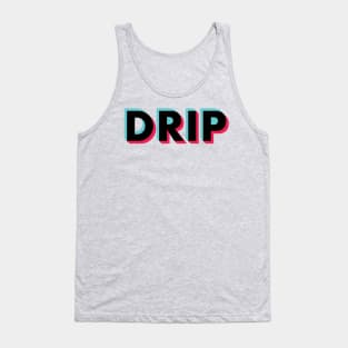 Drip Glitch Black Tank Top